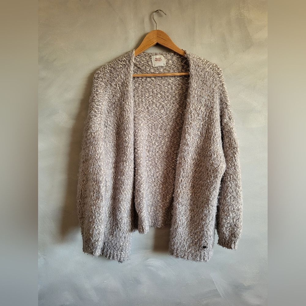 Pull and Bear Pacific Republic Sz EUR S Open Oversized Cardigan Gray and Cream